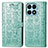 Leather Case Stands Fashionable Pattern Flip Cover Holder S03D for Huawei Honor X8a 4G Green