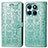 Leather Case Stands Fashionable Pattern Flip Cover Holder S03D for Huawei Honor X8b Green