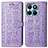 Leather Case Stands Fashionable Pattern Flip Cover Holder S03D for Huawei Honor X8b Purple