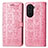 Leather Case Stands Fashionable Pattern Flip Cover Holder S03D for Huawei Nova 10 Pink