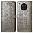 Leather Case Stands Fashionable Pattern Flip Cover Holder S03D for Huawei Nova 8i Gray