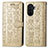 Leather Case Stands Fashionable Pattern Flip Cover Holder S03D for Huawei Nova Y70 Gold