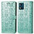 Leather Case Stands Fashionable Pattern Flip Cover Holder S03D for Motorola Moto E13 Green