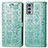 Leather Case Stands Fashionable Pattern Flip Cover Holder S03D for Motorola Moto Edge 20 5G Green