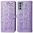 Leather Case Stands Fashionable Pattern Flip Cover Holder S03D for Motorola Moto Edge 20 5G Purple