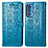 Leather Case Stands Fashionable Pattern Flip Cover Holder S03D for Motorola Moto Edge 20 Pro 5G Blue