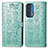 Leather Case Stands Fashionable Pattern Flip Cover Holder S03D for Motorola Moto Edge (2021) 5G Green