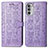 Leather Case Stands Fashionable Pattern Flip Cover Holder S03D for Motorola Moto Edge (2022) 5G Purple