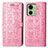 Leather Case Stands Fashionable Pattern Flip Cover Holder S03D for Motorola Moto Edge (2023) 5G Pink