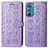 Leather Case Stands Fashionable Pattern Flip Cover Holder S03D for Motorola Moto Edge 30 5G Purple