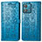 Leather Case Stands Fashionable Pattern Flip Cover Holder S03D for Motorola Moto Edge 40 Neo 5G Blue