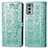 Leather Case Stands Fashionable Pattern Flip Cover Holder S03D for Motorola Moto Edge Lite 5G Green