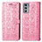 Leather Case Stands Fashionable Pattern Flip Cover Holder S03D for Motorola Moto Edge Lite 5G Pink