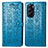 Leather Case Stands Fashionable Pattern Flip Cover Holder S03D for Motorola Moto Edge Plus (2022) 5G Blue