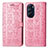 Leather Case Stands Fashionable Pattern Flip Cover Holder S03D for Motorola Moto Edge Plus (2022) 5G Pink