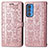 Leather Case Stands Fashionable Pattern Flip Cover Holder S03D for Motorola Moto Edge S Pro 5G