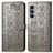 Leather Case Stands Fashionable Pattern Flip Cover Holder S03D for Motorola Moto Edge S30 5G Gray