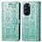 Leather Case Stands Fashionable Pattern Flip Cover Holder S03D for Motorola Moto Edge X30 5G Green