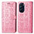 Leather Case Stands Fashionable Pattern Flip Cover Holder S03D for Motorola Moto Edge X30 5G Pink