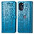 Leather Case Stands Fashionable Pattern Flip Cover Holder S03D for Motorola Moto G 5G (2022) Blue