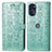 Leather Case Stands Fashionable Pattern Flip Cover Holder S03D for Motorola Moto G 5G (2022) Green