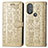 Leather Case Stands Fashionable Pattern Flip Cover Holder S03D for Motorola Moto G Play (2023)