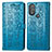 Leather Case Stands Fashionable Pattern Flip Cover Holder S03D for Motorola Moto G Play Gen 2 Blue