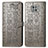 Leather Case Stands Fashionable Pattern Flip Cover Holder S03D for Motorola Moto G Power (2021) Gray