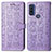 Leather Case Stands Fashionable Pattern Flip Cover Holder S03D for Motorola Moto G Pure Purple