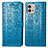 Leather Case Stands Fashionable Pattern Flip Cover Holder S03D for Motorola Moto G Stylus (2023) 4G Blue