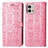 Leather Case Stands Fashionable Pattern Flip Cover Holder S03D for Motorola Moto G Stylus (2023) 4G Pink