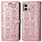 Leather Case Stands Fashionable Pattern Flip Cover Holder S03D for Motorola Moto G Stylus (2023) 4G Rose Gold