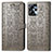 Leather Case Stands Fashionable Pattern Flip Cover Holder S03D for Motorola Moto G13 Gray