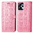 Leather Case Stands Fashionable Pattern Flip Cover Holder S03D for Motorola Moto G13 Pink