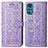 Leather Case Stands Fashionable Pattern Flip Cover Holder S03D for Motorola Moto G22 Purple