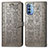 Leather Case Stands Fashionable Pattern Flip Cover Holder S03D for Motorola Moto G31 Gray