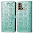 Leather Case Stands Fashionable Pattern Flip Cover Holder S03D for Motorola Moto G40 Fusion Green