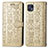 Leather Case Stands Fashionable Pattern Flip Cover Holder S03D for Motorola Moto G50 5G Gold