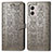 Leather Case Stands Fashionable Pattern Flip Cover Holder S03D for Motorola Moto G53 5G Gray