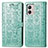 Leather Case Stands Fashionable Pattern Flip Cover Holder S03D for Motorola Moto G53 5G Green