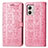 Leather Case Stands Fashionable Pattern Flip Cover Holder S03D for Motorola Moto G53 5G Pink