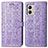 Leather Case Stands Fashionable Pattern Flip Cover Holder S03D for Motorola Moto G53 5G Purple