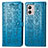 Leather Case Stands Fashionable Pattern Flip Cover Holder S03D for Motorola Moto G53y 5G Blue