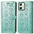 Leather Case Stands Fashionable Pattern Flip Cover Holder S03D for Motorola Moto G54 5G Green