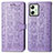 Leather Case Stands Fashionable Pattern Flip Cover Holder S03D for Motorola Moto G54 5G Purple