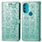 Leather Case Stands Fashionable Pattern Flip Cover Holder S03D for Motorola Moto G71 5G Green