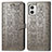 Leather Case Stands Fashionable Pattern Flip Cover Holder S03D for Motorola Moto G73 5G Gray