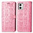 Leather Case Stands Fashionable Pattern Flip Cover Holder S03D for Motorola Moto G73 5G Pink