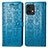 Leather Case Stands Fashionable Pattern Flip Cover Holder S03D for Motorola Moto X40 5G Blue