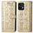 Leather Case Stands Fashionable Pattern Flip Cover Holder S03D for Motorola Moto X40 5G Gold